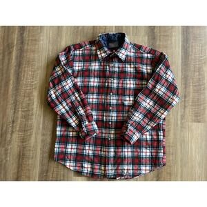 Vintage Pendleton Wool Shirt Mens Large Red Plaid Quilted Lined Flannel 80s